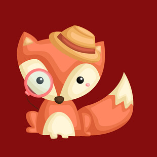 戴帽小狐狸卡通形象