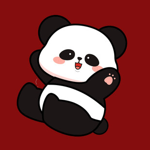 可爱熊猫比耶萌趣形象