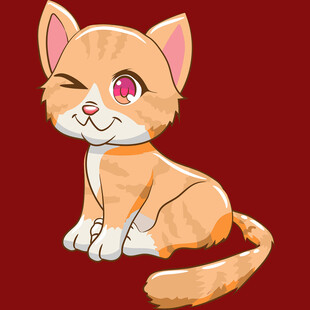 俏皮眨眼的可爱小猫咪