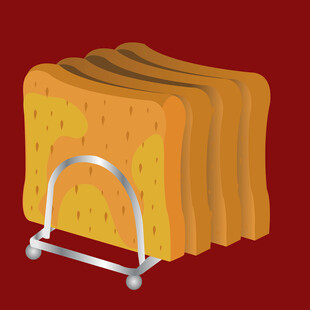 金属架上的多层美味吐司