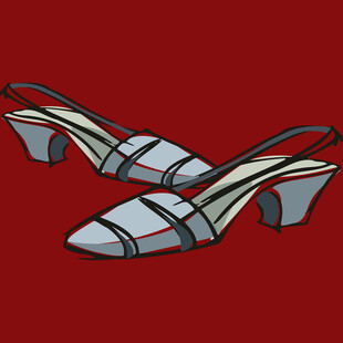 时尚条纹高跟女鞋