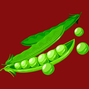 新鲜翠绿的剥开豌豆