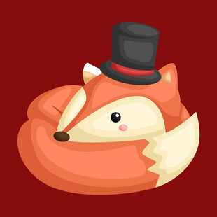 戴礼帽的可爱小狐狸