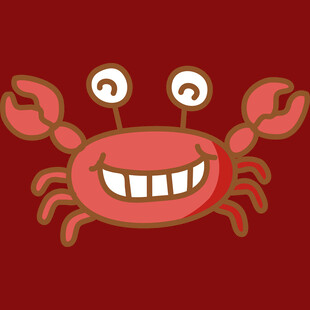可爱微笑螃蟹卡通形象