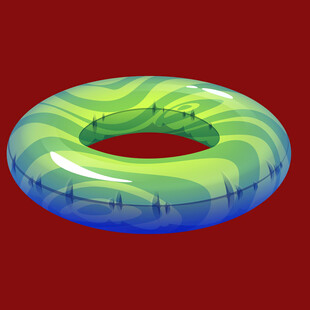 彩色条纹游泳圈