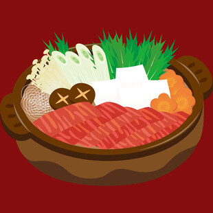 日式寿喜锅美食画面