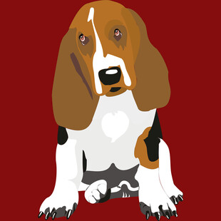 可爱小猎犬插画