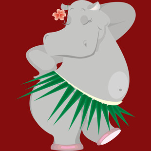 跳舞的河马草裙舞者