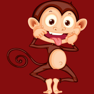 俏皮小猴做鬼脸
