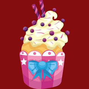 可爱蝴蝶结装饰纸杯蛋糕