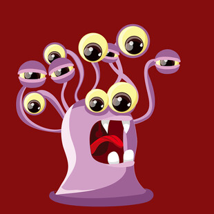 紫色多眼怪物形象设计