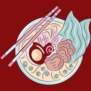 美味拉面插画