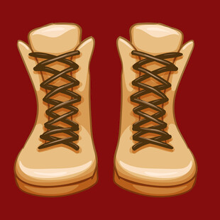 米色系带靴子插画
