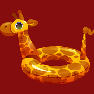 长颈鹿造型的充气游泳圈