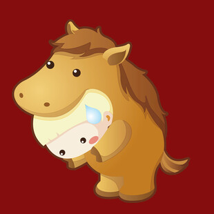 卡通小马手持调色板