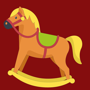 可爱木制摇马玩具