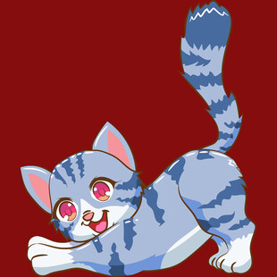 可爱蓝纹小猫动态图