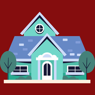 可爱清新风格的独栋房屋