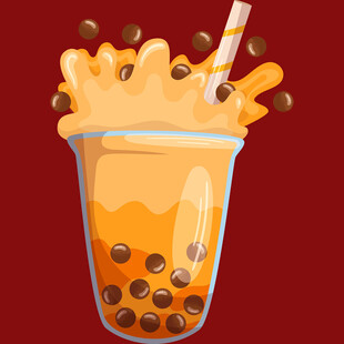 珍珠奶茶溅出瞬间