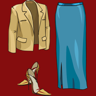 时尚套装与高跟鞋搭配