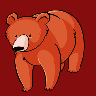 站立的棕色卡通小熊