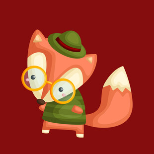 戴帽小狐狸卡通形象