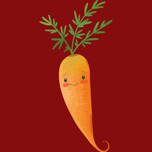 可爱胡萝卜卡通形象可爱浣熊卡通