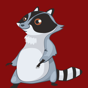 可爱浣熊卡通形象