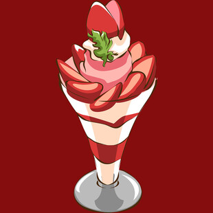 草莓圣代插画