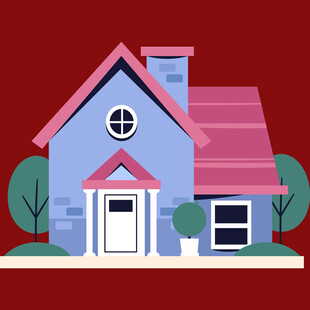 可爱卡通风格的彩色小房子