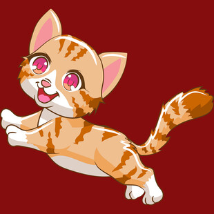 跳跃的可爱花斑小猫