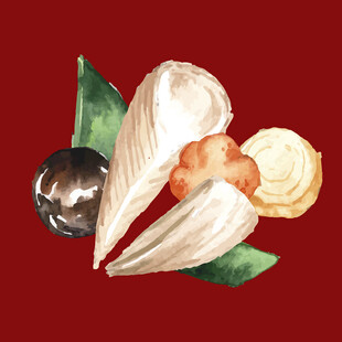 水彩绘坚果组合
