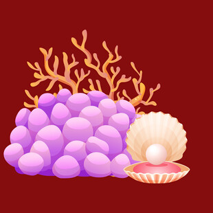 海底珍宝珊瑚珍珠贝壳
