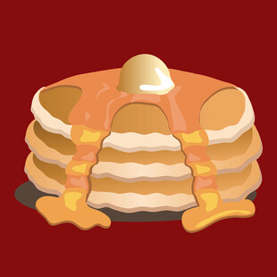 美味堆叠的糖浆煎饼