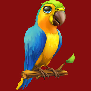 色彩艳丽的卡通鹦鹉