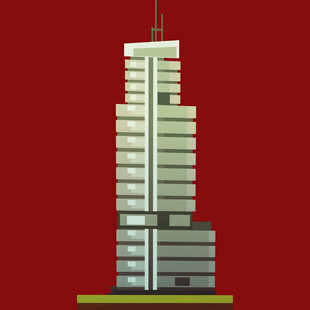 现代高楼建筑插画