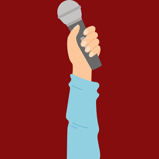 手举麦克风