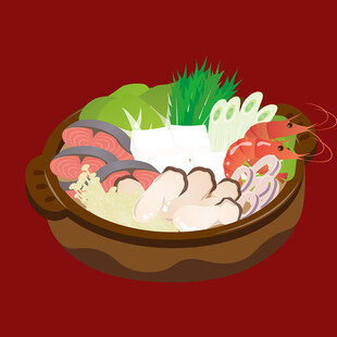 丰盛日式火锅食材