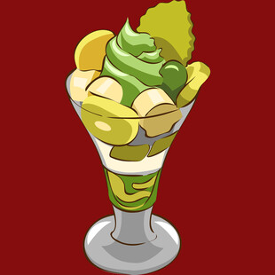 抹茶水果冰淇淋甜品