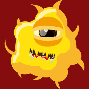 独眼黄色卡通小怪物