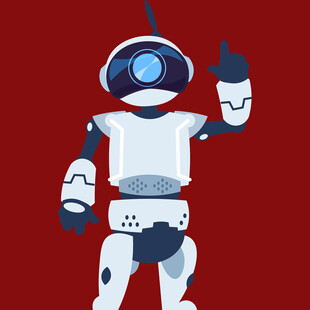 挥手的可爱智能机器人