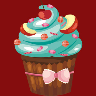 甜美装饰纸杯蛋糕