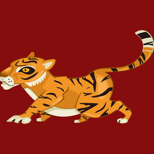 奔跑的卡通老虎形象