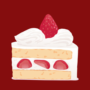 草莓奶油蛋糕插画