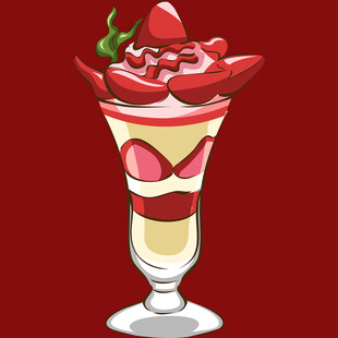 草莓分层甜品杯