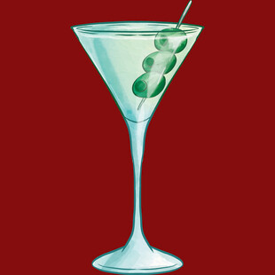 马天尼鸡尾酒插画