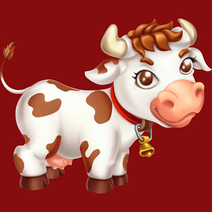 可爱卡通小牛形象