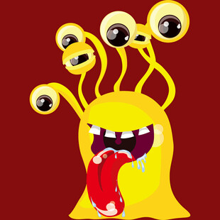 黄色多眼小怪物吐舌卖萌