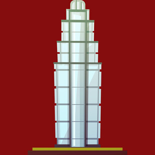 银色多层塔状建筑模型