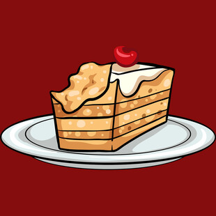 美味樱桃蛋糕插画